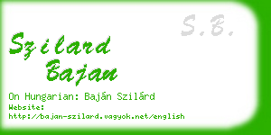 szilard bajan business card